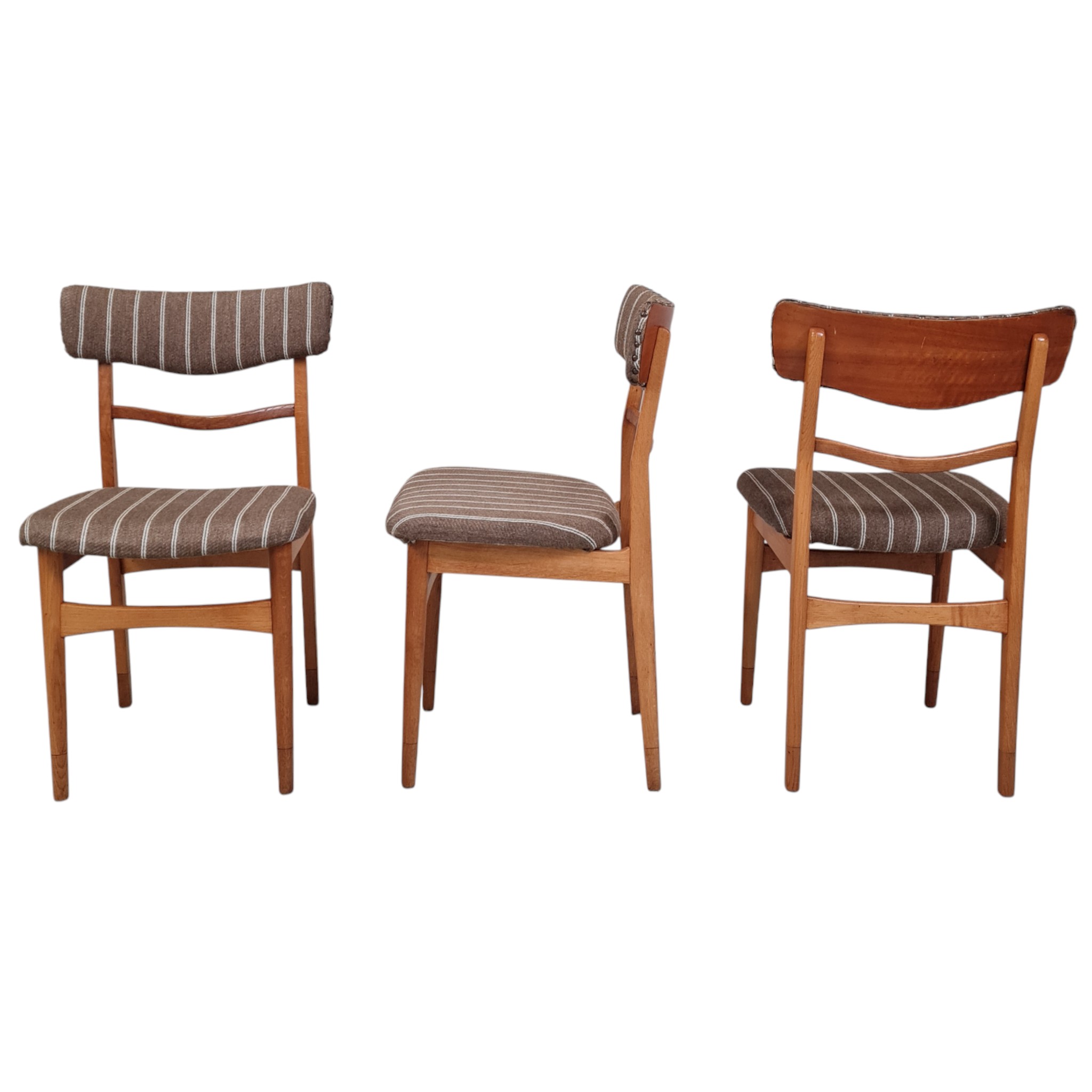 Spisebordsstol | Arne Wahl Iversen, tilskrevet | Bøg og stribet uld