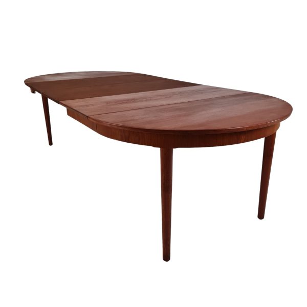 Rundt spisebord med 3 tillægsplader | Dansk design | Teak