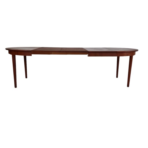 Rundt spisebord med 3 tillægsplader | Dansk design | Teak