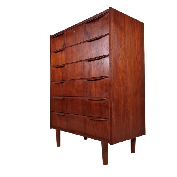 Høj kommode med 6 skuffer | Dansk design | Teak