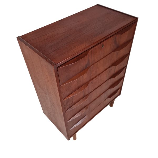 Høj kommode med 6 skuffer | Dansk design | Teak