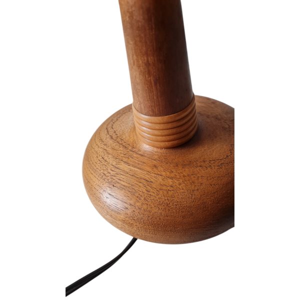 Bordlampe med plisseret skærm | Dansk design | Teak