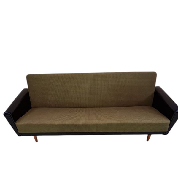Daybed | Dansk design | Sort kunstlæder, uld og teak.