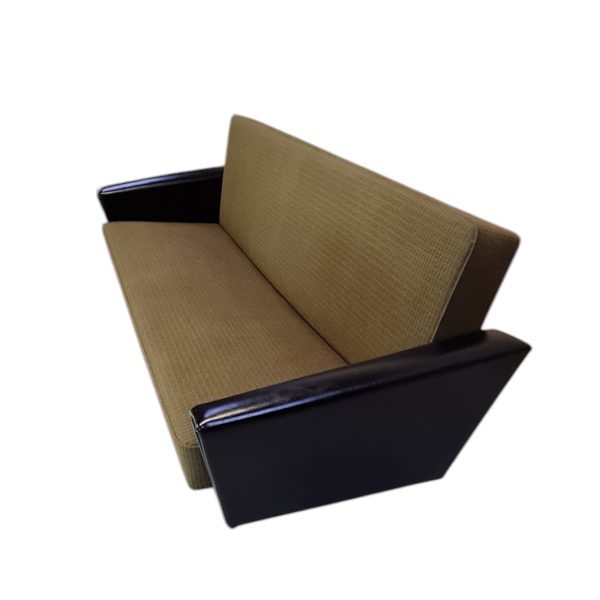 Daybed | Dansk design | Sort kunstlæder, uld og teak.