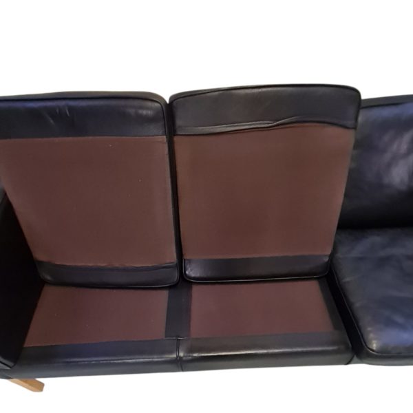3-Personers sofa | Tilskrevet Børge Mogensen |  Sort læder