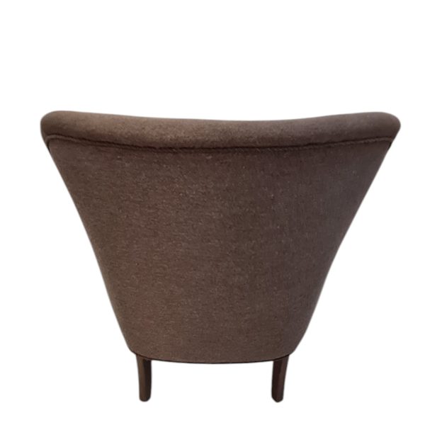 Lænestol | Dansk design | Møbelsnedker Anders Svendsen, Kbh | Betrukket med brun uld