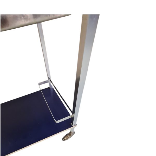 Barvogn med 2 aftagelige bakker | Italiensk design | Aluminium, sort formica & bøg