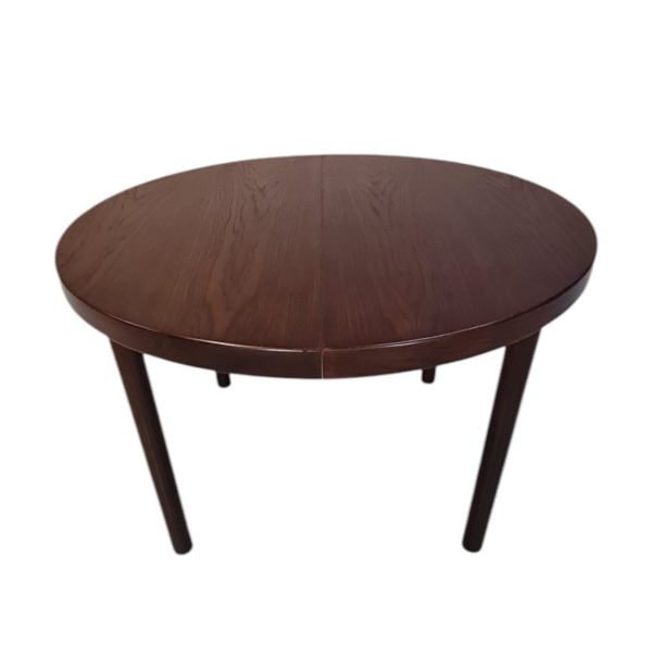 Rundt spisebord med to tillægsplader | Dansk design | Mahogny