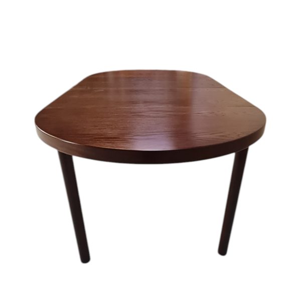 Rundt spisebord med to tillægsplader | Dansk design | Mahogny