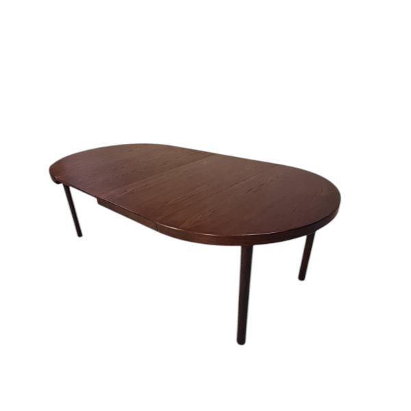 Rundt spisebord med to tillægsplader | Dansk design | Mahogny