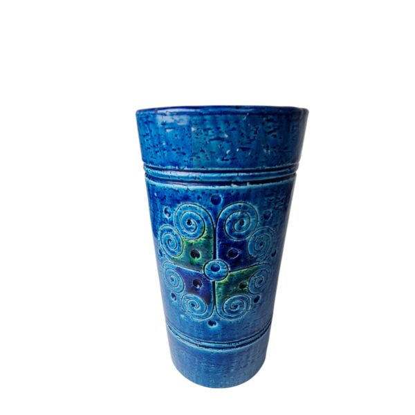 Cylinder vase | Uden signatur | Keramik med kobolt blå glassur