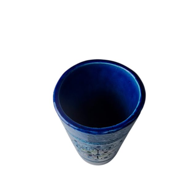 Cylinder vase | Uden signatur | Keramik med kobolt blå glassur