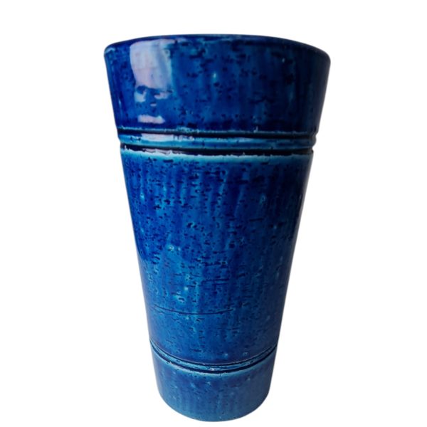 Cylinder vase | Uden signatur | Keramik med kobolt blå glassur