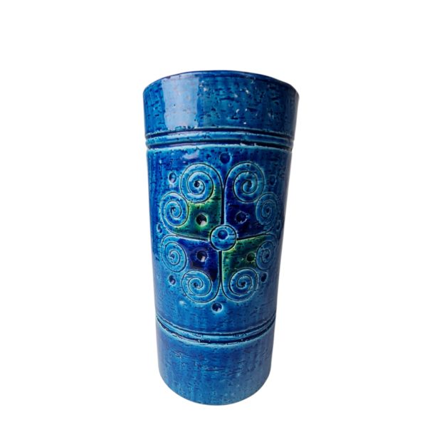 Cylinder vase | Uden signatur | Keramik med kobolt blå glassur