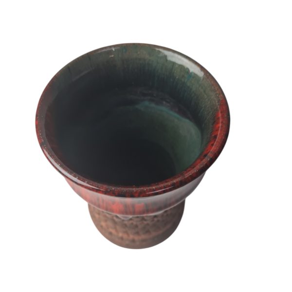 Keramik vase i natur keramik med rød lavaglasur | Ernst keramik, Faxe