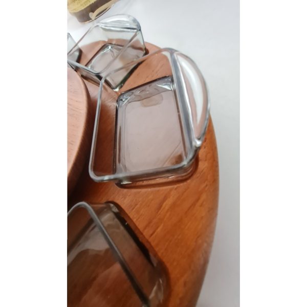 Stort kabaretfad med 8 skåle model 210 | Digsmed | Teak og glas