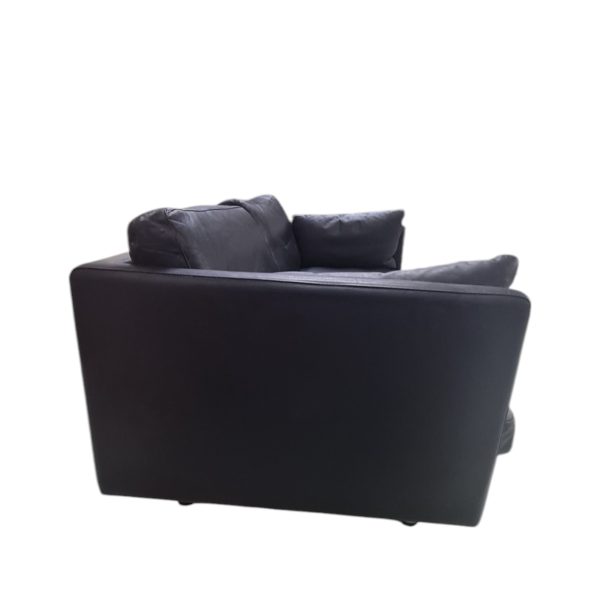 2 Personers sofa | Dansk design | Sort læder & stålben