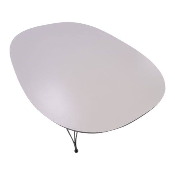 Super Ellipse spisebord | Piet Hein & Bruno Mathsson | Fritz Hansen | Hvid laminat og stålben