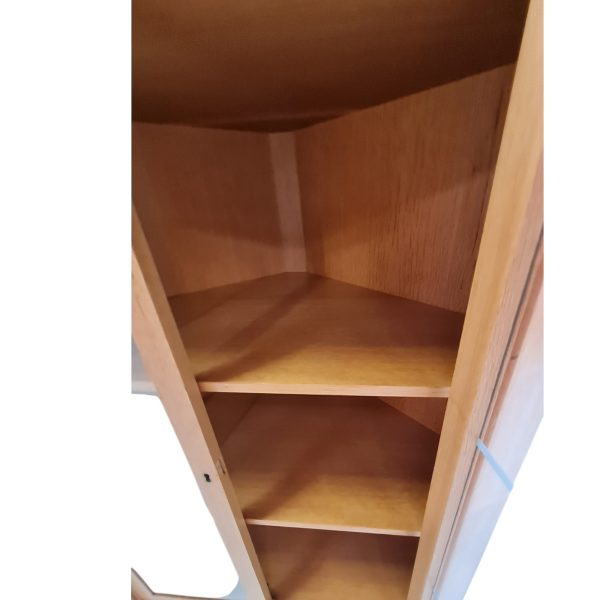 Hjørneskab med 4 skuffer og to låger med glas | Dansk design | Eg