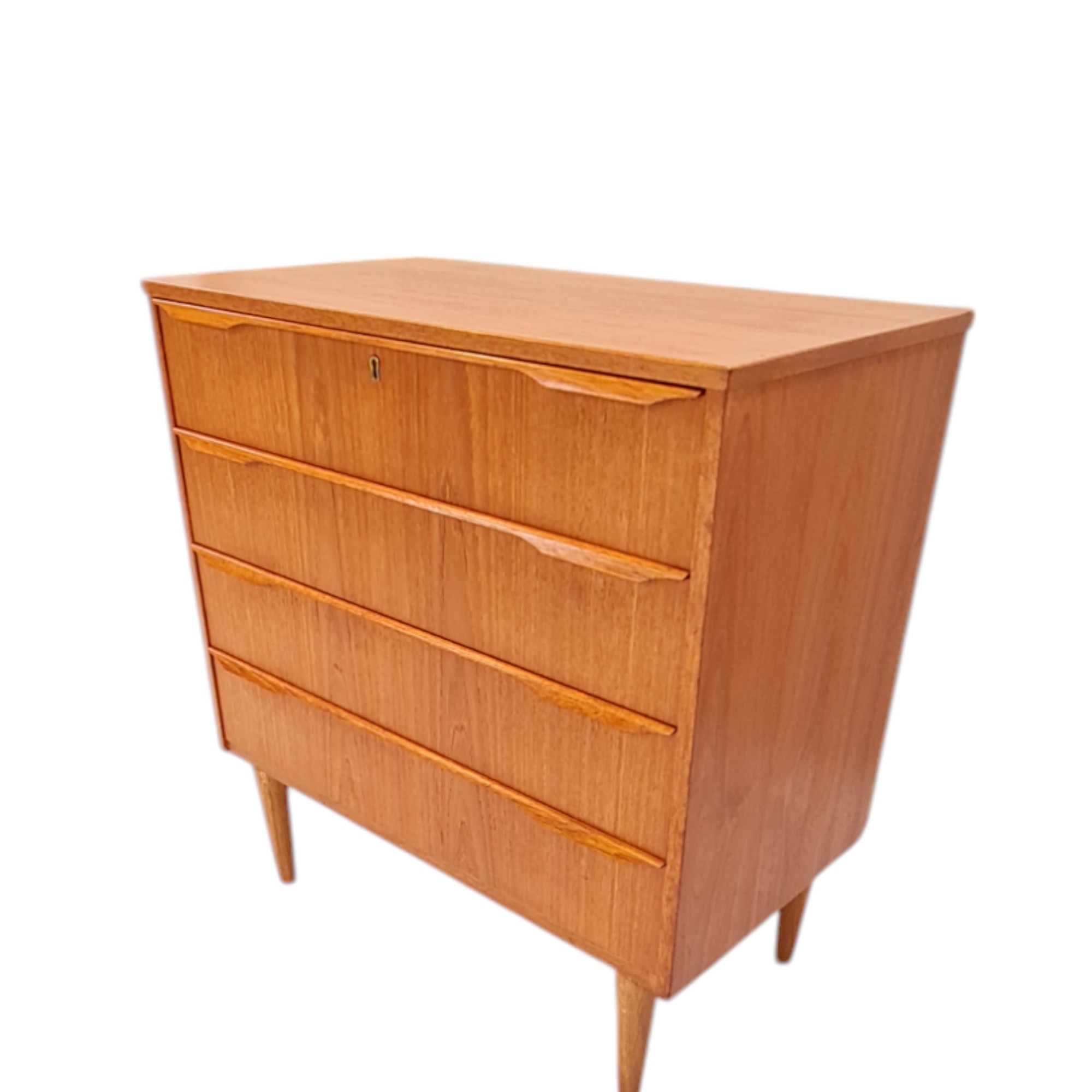 Kommode med 4 skuffer | Dansk design | Teak |