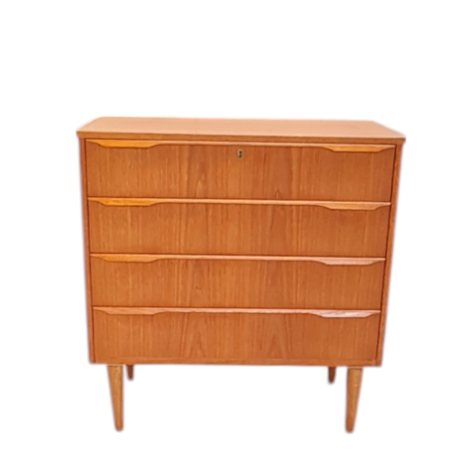 Kommode med 4 skuffer | Dansk design | Teak |