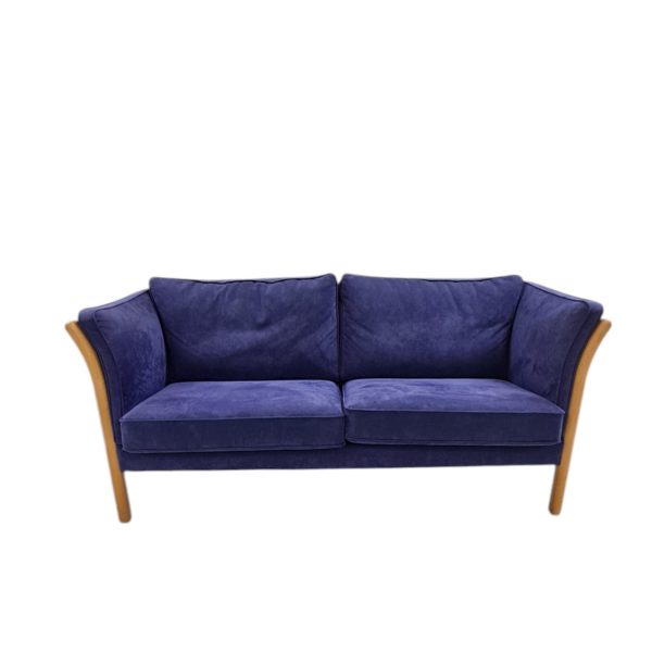 2 Personers sofa | Dansk design | Lakeret Bøg & Alcantara