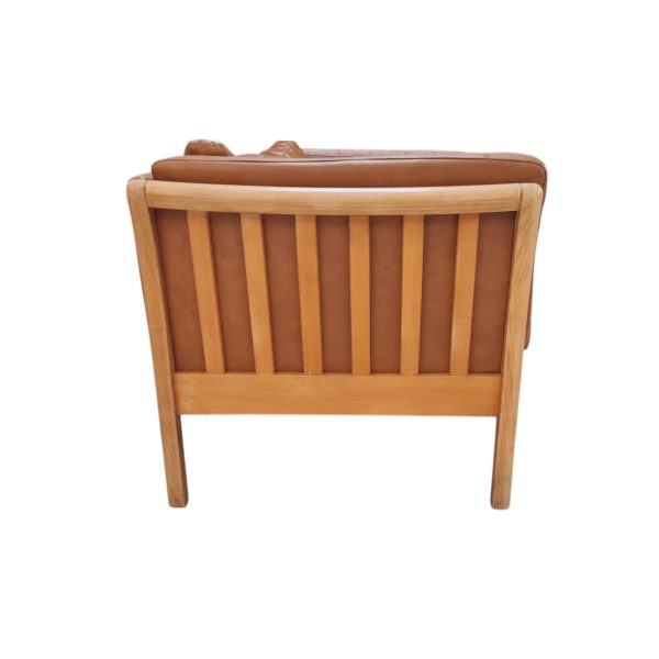 2 Personers tremmesofa | Dansk design |  Eg & Nougatfarvet læder