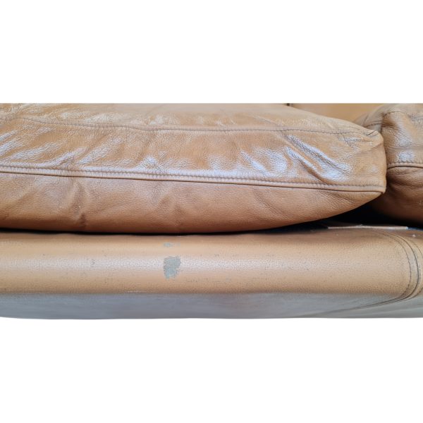 2 Personers tremmesofa | Dansk design |  Eg & Nougatfarvet læder