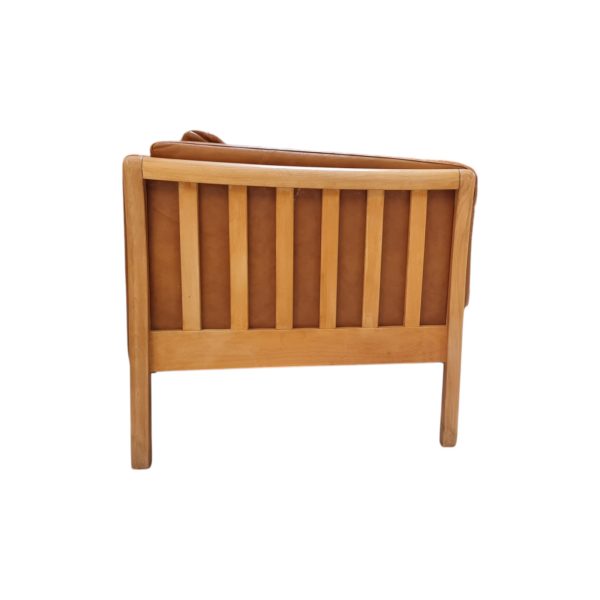 3 Personers sofa | Dansk design | Eg & nougatfarvet læder
