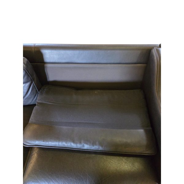 2 Personers sofa | Dansk design | Sort læder & Bøg