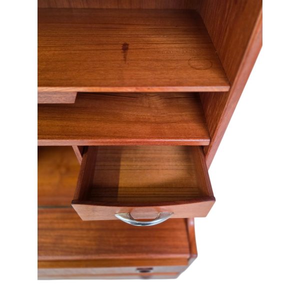 Chatol med skriveplade, spejl og skuffer | Dansk design | Teak