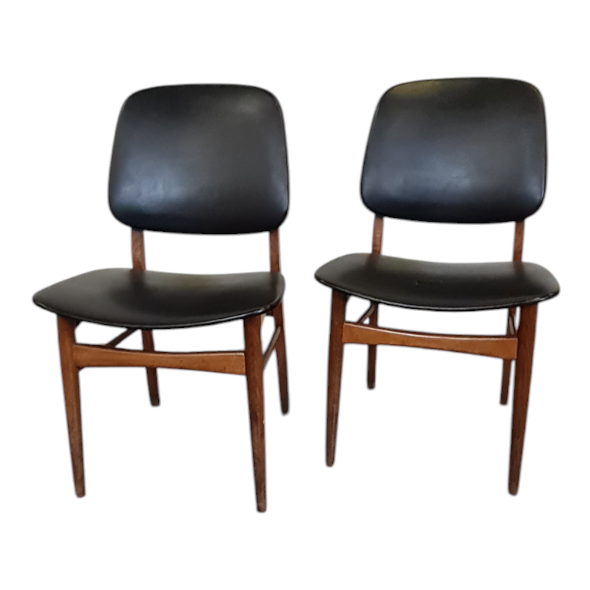 2 Spisebordsstole | V. S. Andersen | Palisander og sort kunstlæder