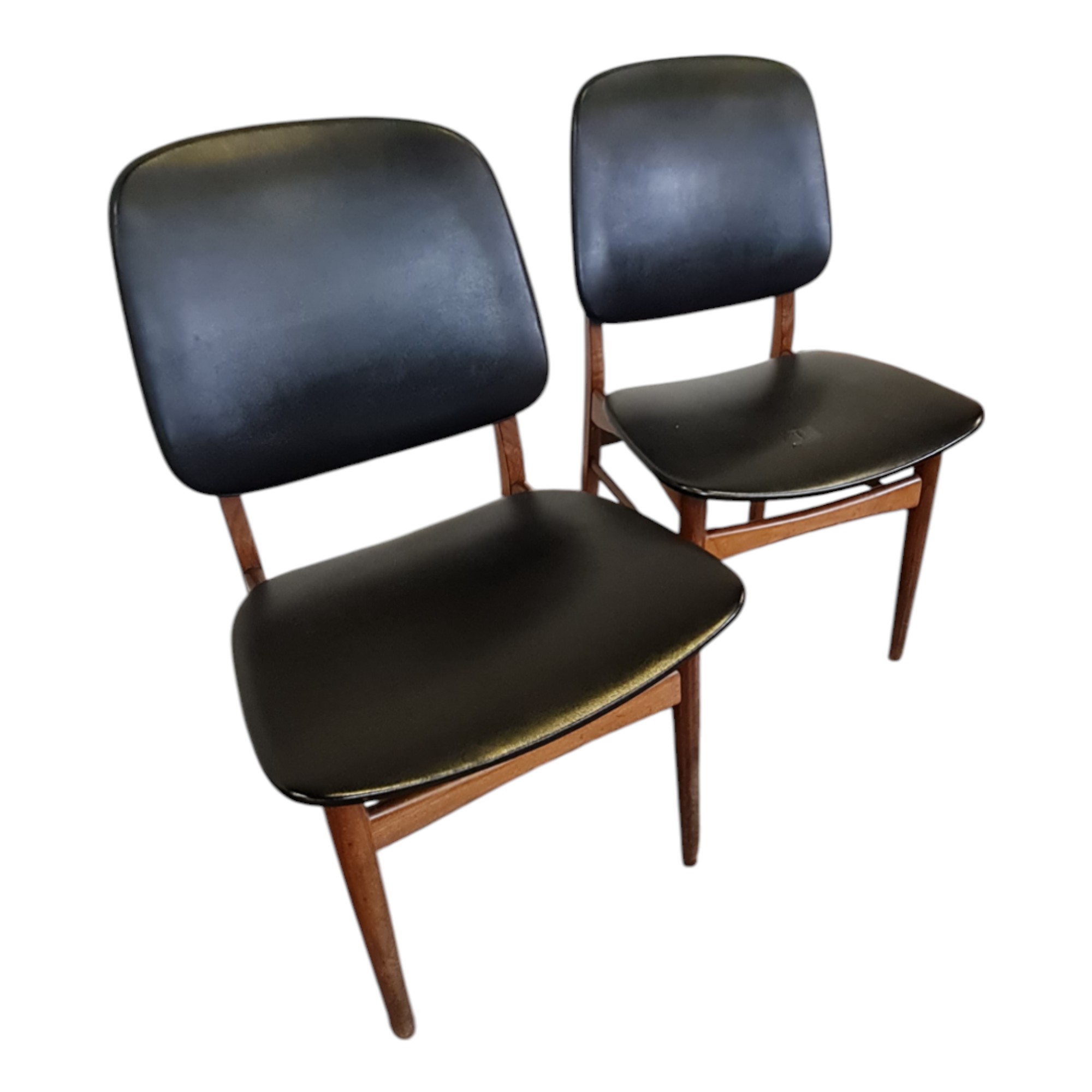 2 Spisebordsstole | V. S. Andersen | Palisander og sort kunstlæder