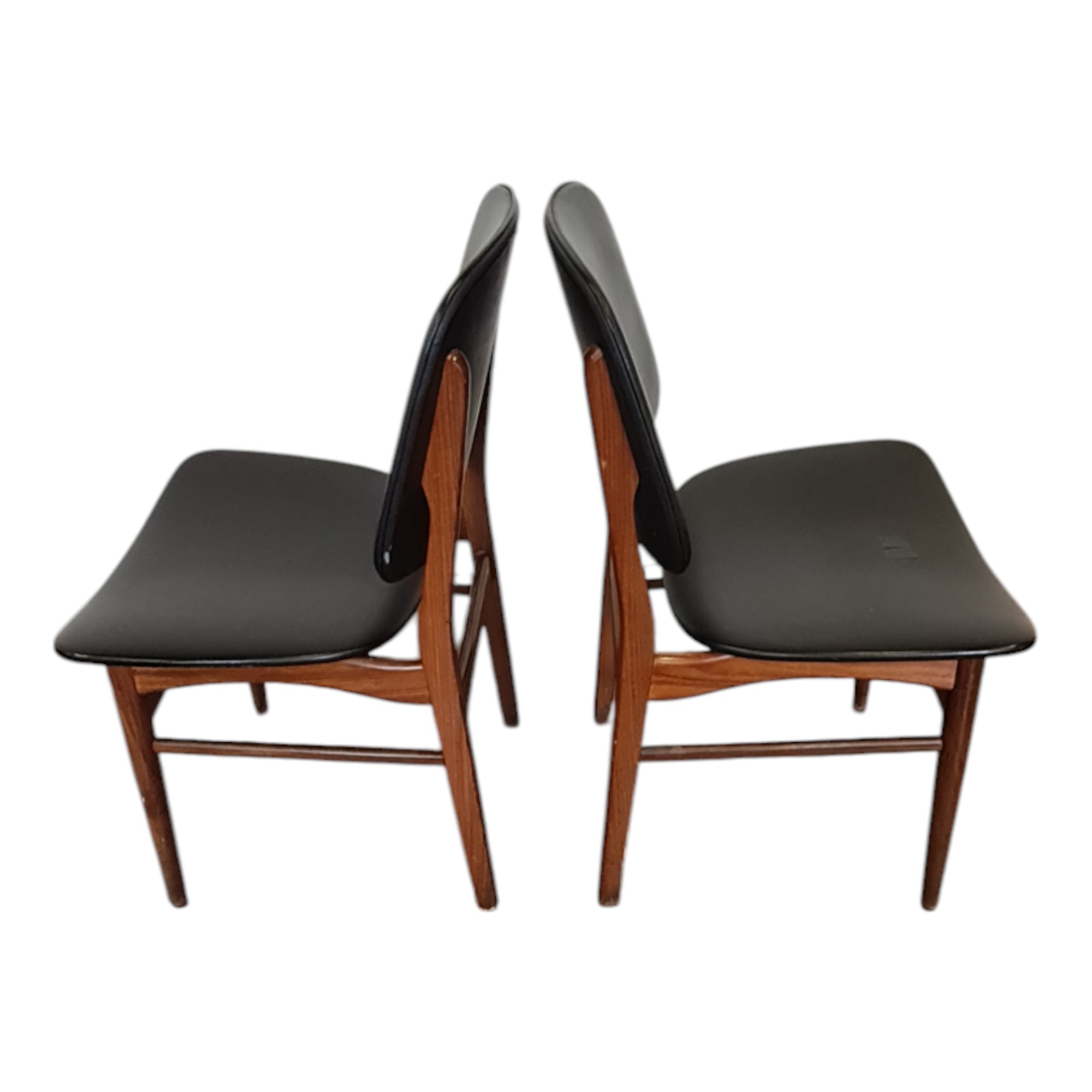 2 Spisebordsstole | V. S. Andersen | Palisander og sort kunstlæder
