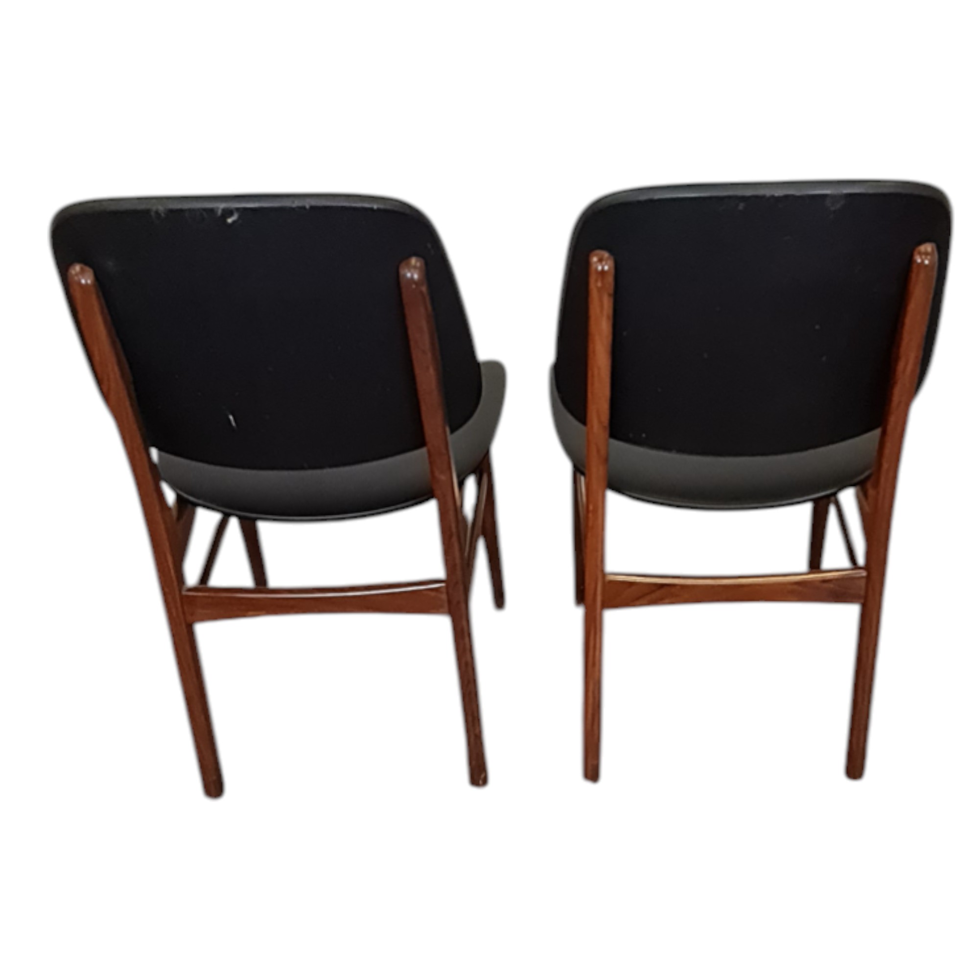 2 Spisebordsstole | V. S. Andersen | Palisander og sort kunstlæder