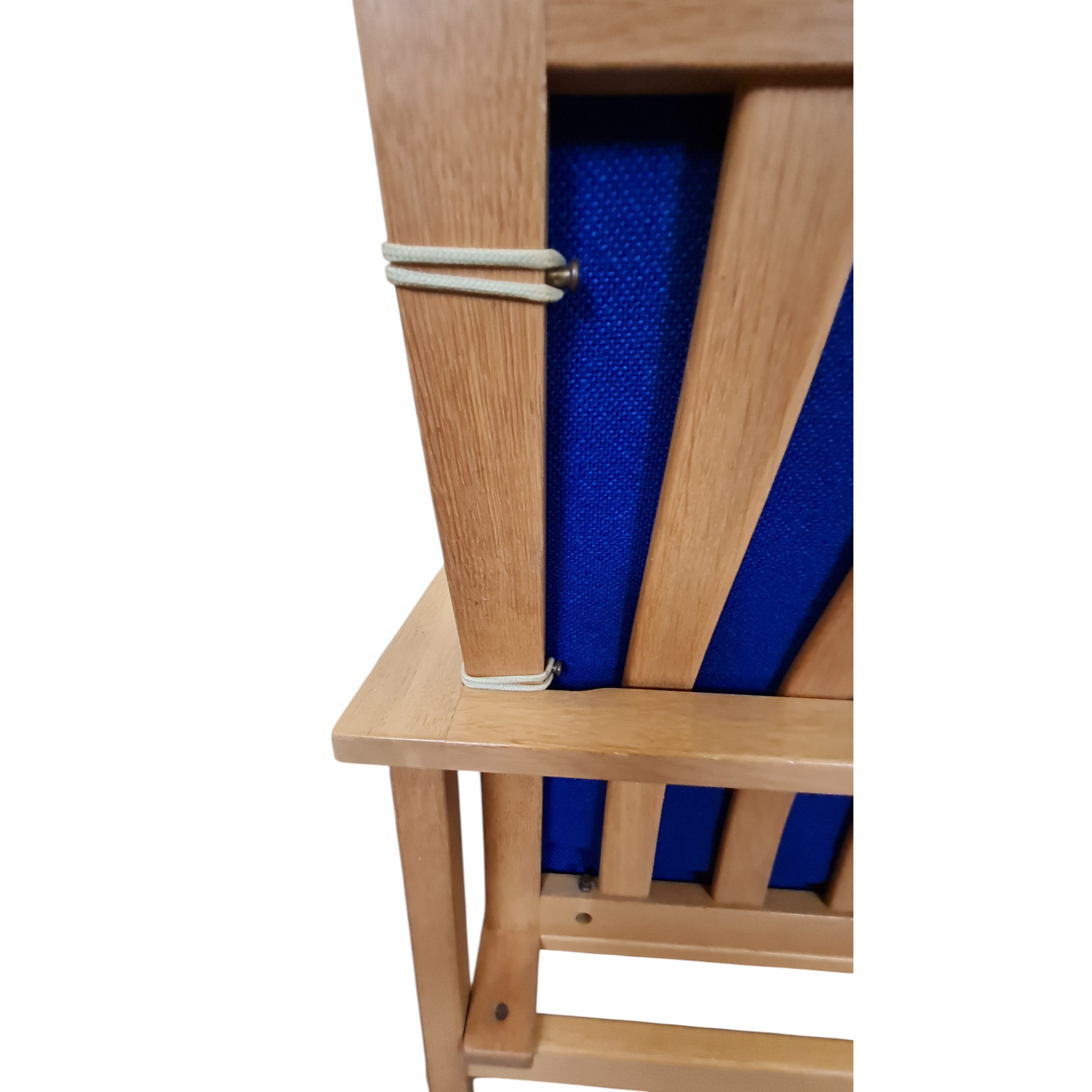 Armstol model 2257 | Børge Mogensen | Fredericia Furniture | Lakeret bøg blå uld