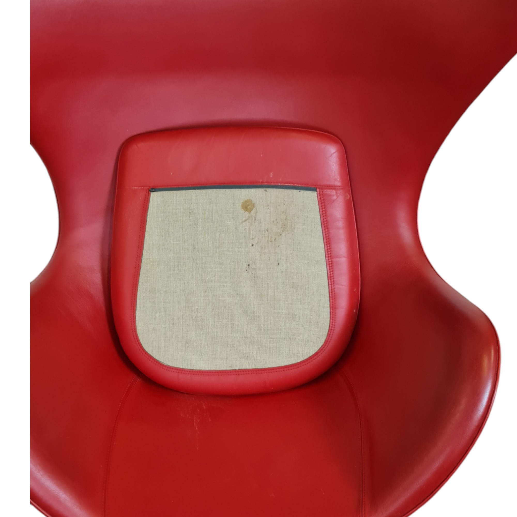 Lænestol model 3316 Ægget | Arne Jacobsen | Fritz Hansen | Rødt læder