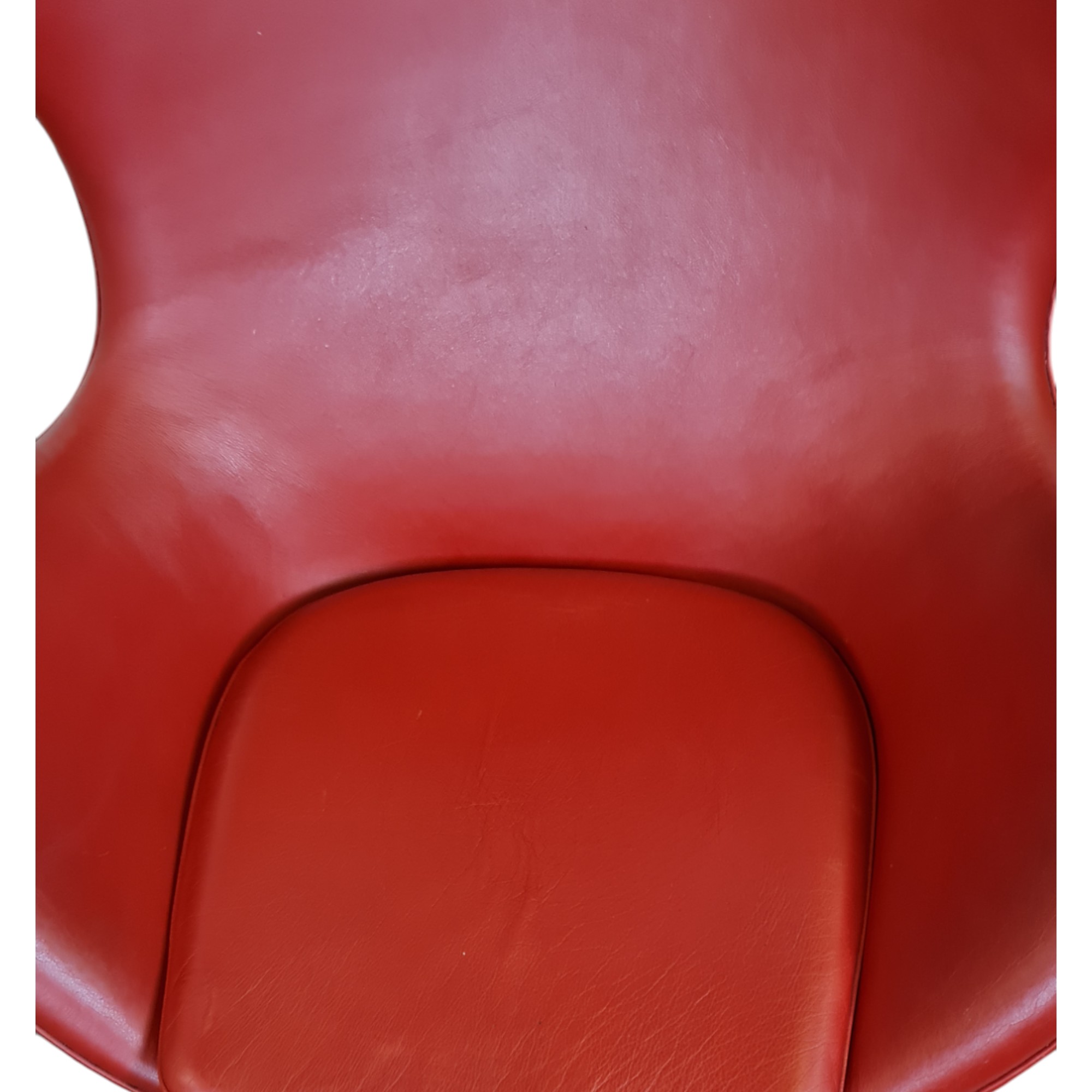 Lænestol model 3316 Ægget | Arne Jacobsen | Fritz Hansen | Rødt læder