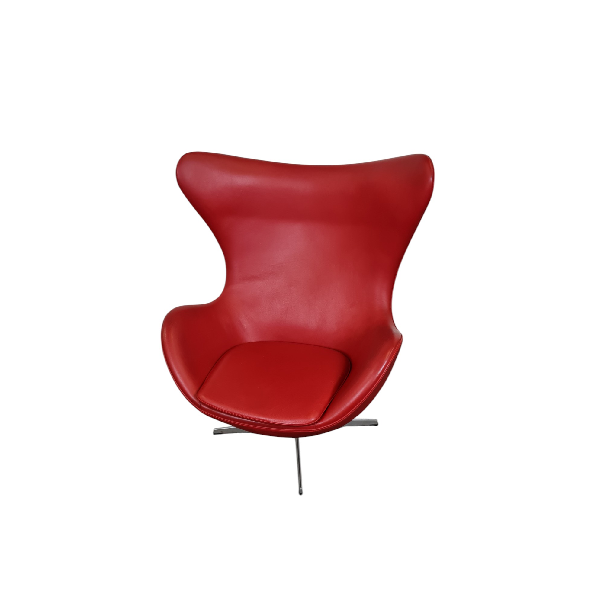 Lænestol model 3316 Ægget | Arne Jacobsen | Fritz Hansen | Rødt læder