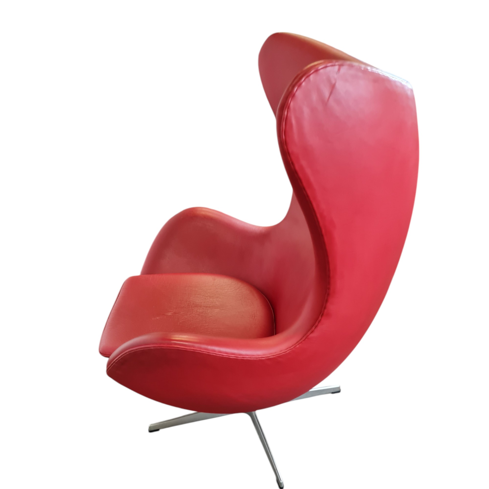 Lænestol model 3316 Ægget | Arne Jacobsen | Fritz Hansen | Rødt læder