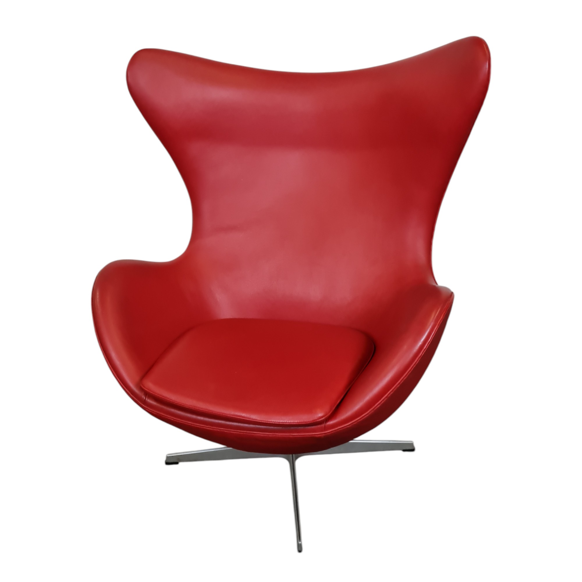 Lænestol model 3316 Ægget | Arne Jacobsen | Fritz Hansen | Rødt læder