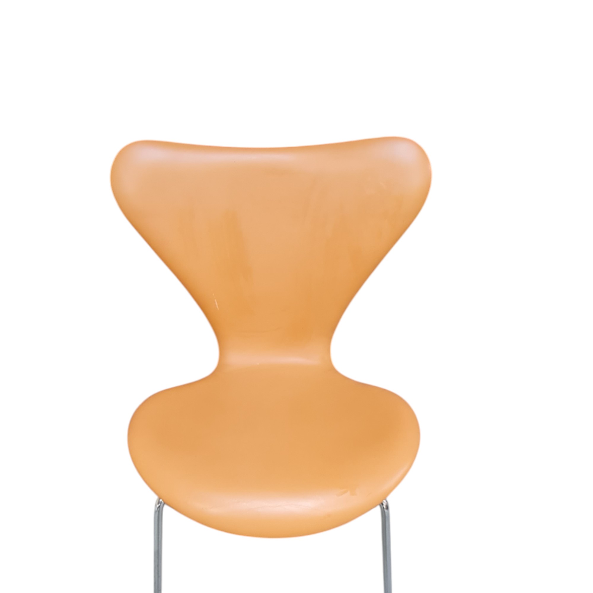 4 Spisebordsstole model 3107 | Arne Jacobsen | Fritz Hansen | Nougatfarvet læder