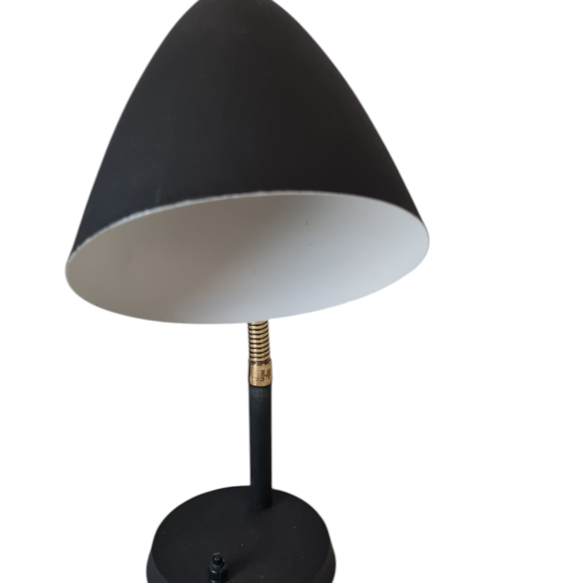 Bordlampe med slangehals | E. S. Horn | Sort lakeret metal og messing