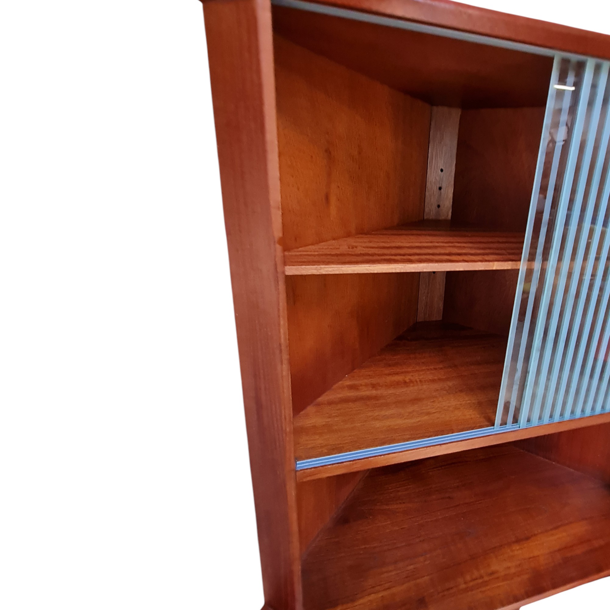 Hjørneskab med slebet glas og to låger | Dansk design | Teak