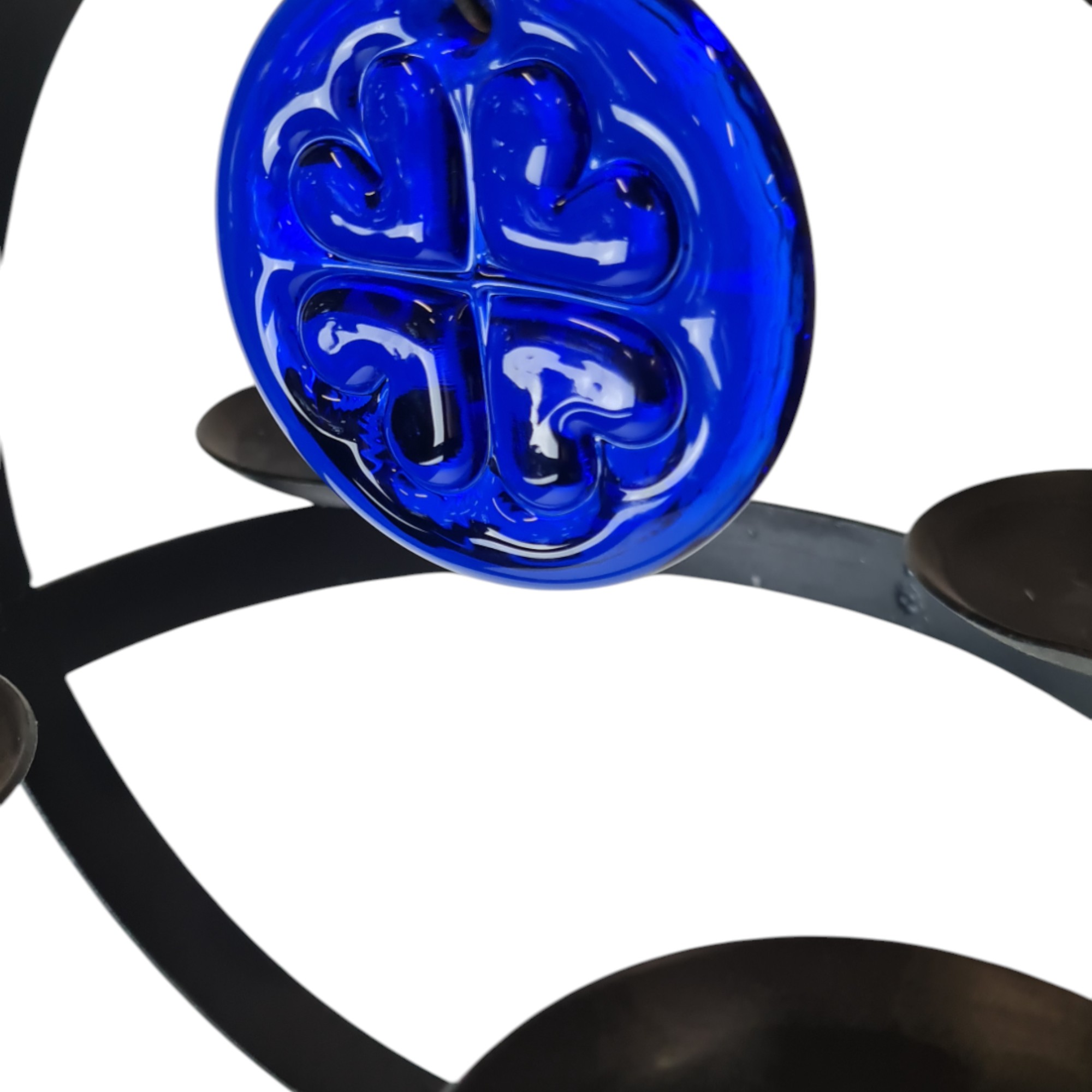 Lofthængt lysestage | Dantoft | Sortlakeret jern og glas