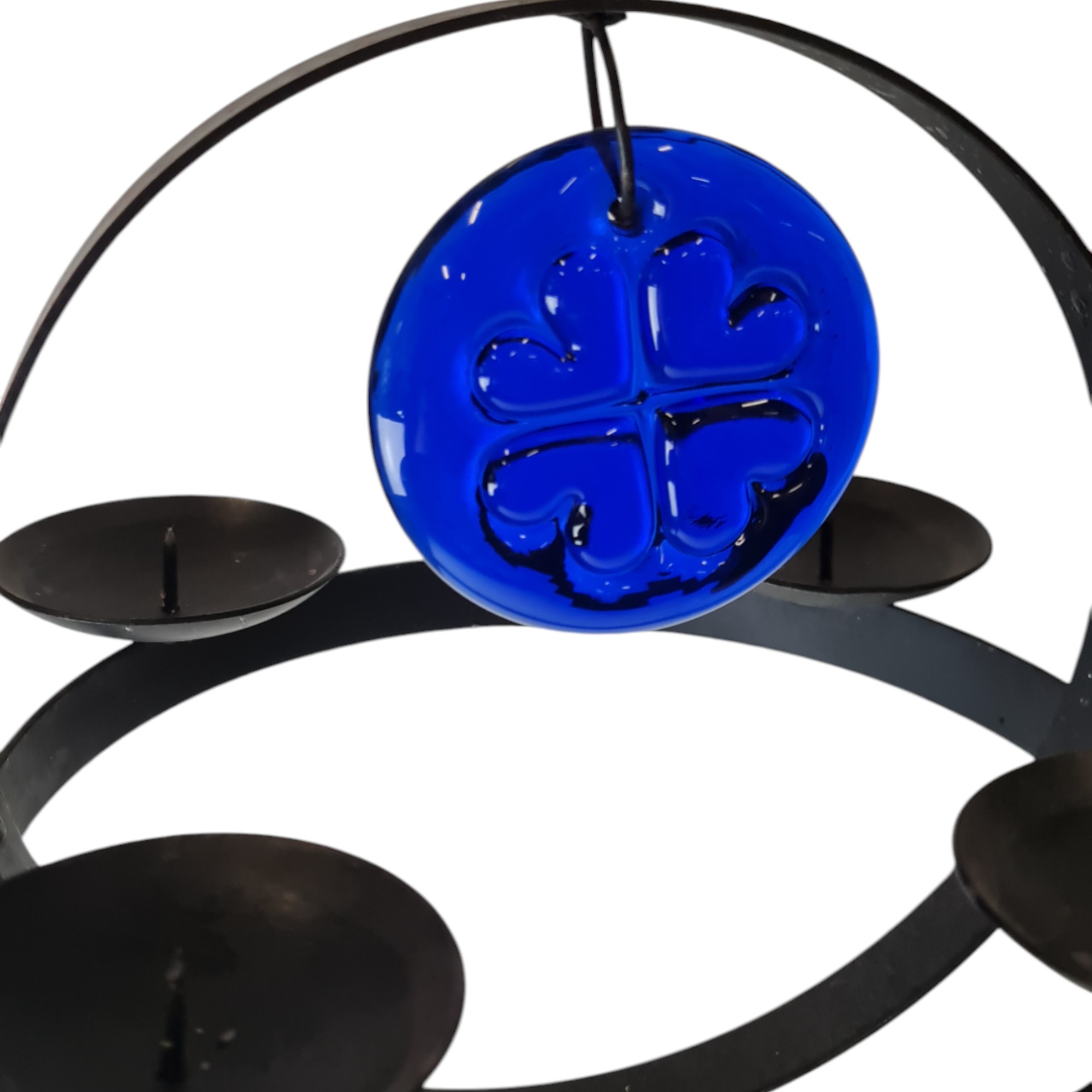 Lofthængt lysestage | Dantoft | Sortlakeret jern og glas