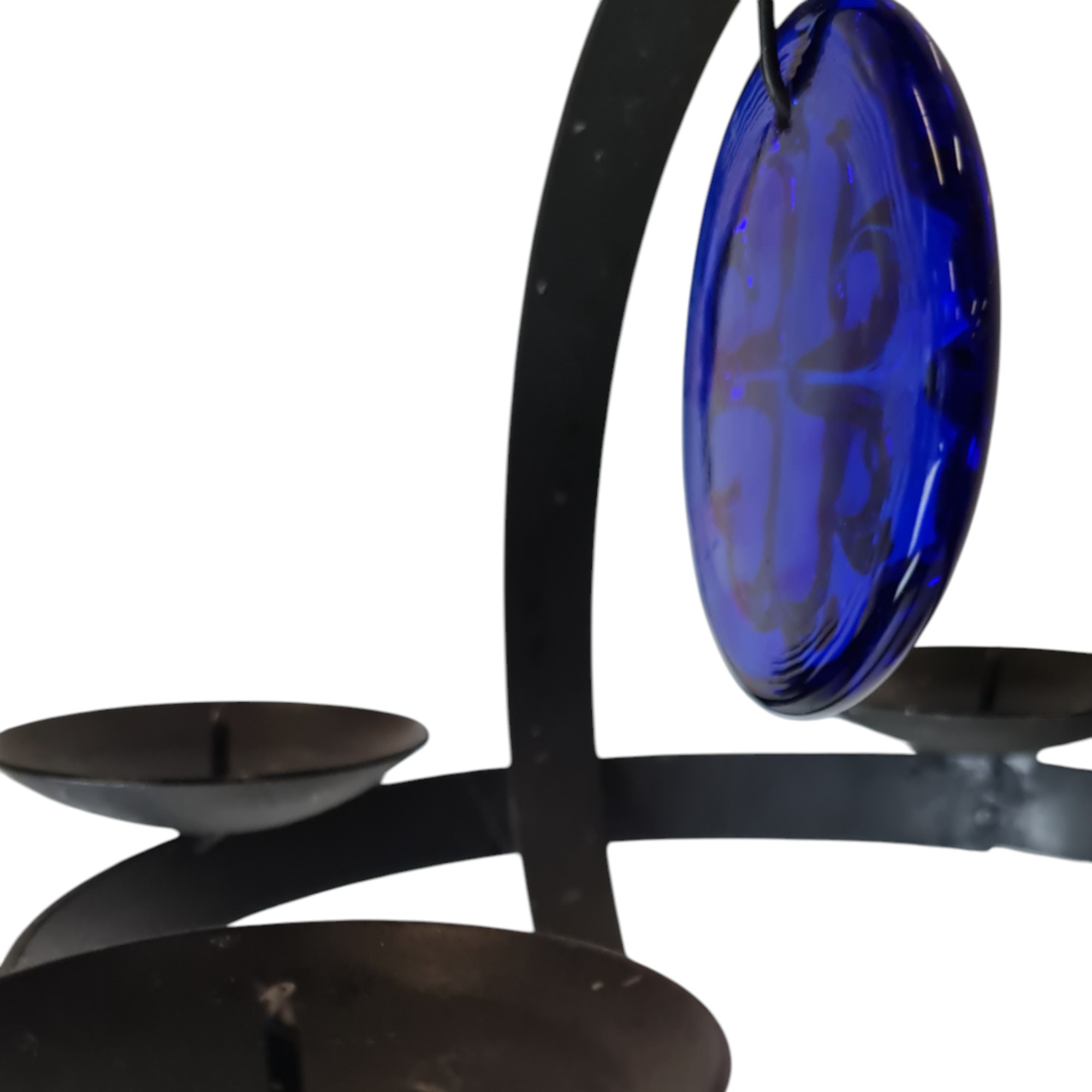 Lofthængt lysestage | Dantoft | Sortlakeret jern og glas