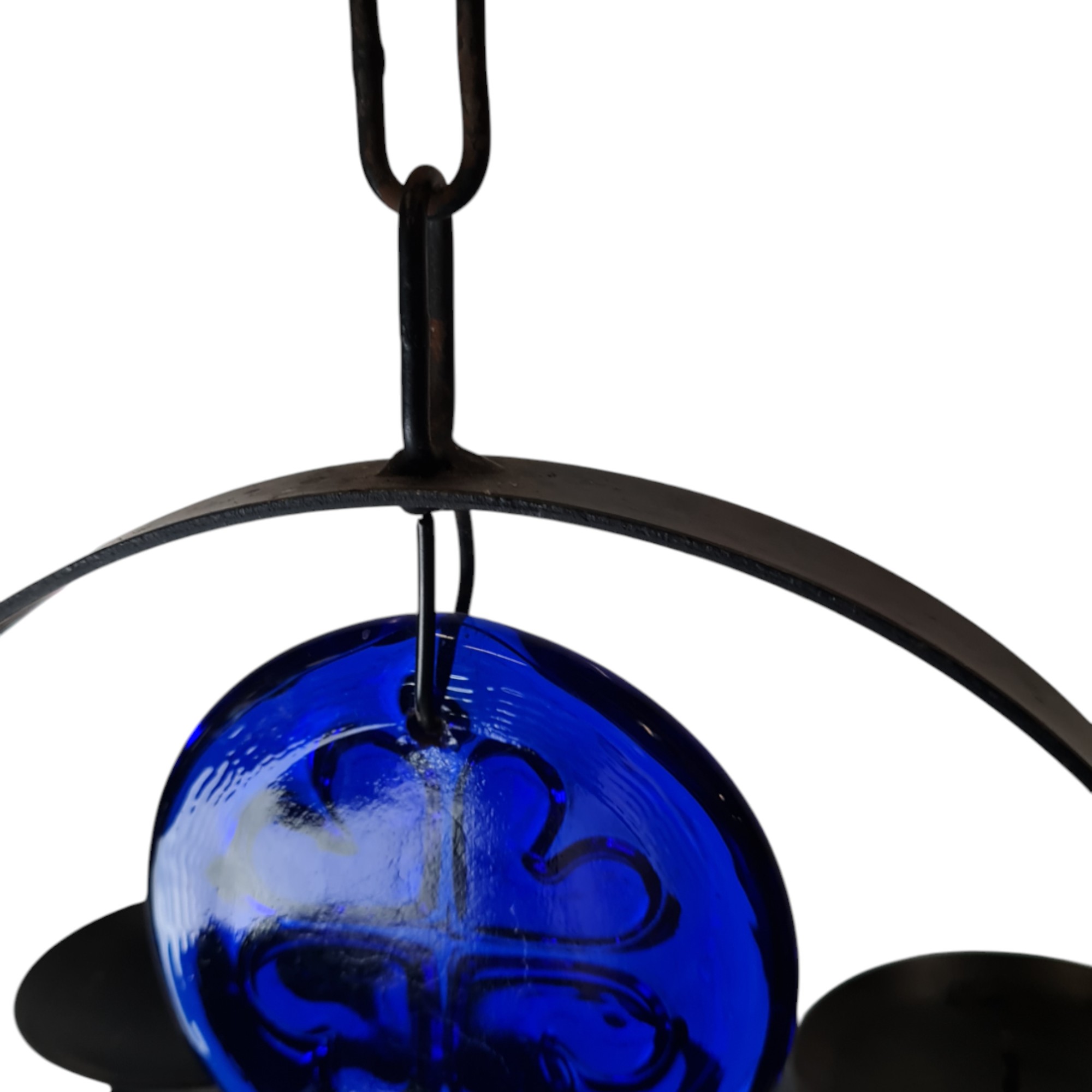 Lofthængt lysestage | Dantoft | Sortlakeret jern og glas