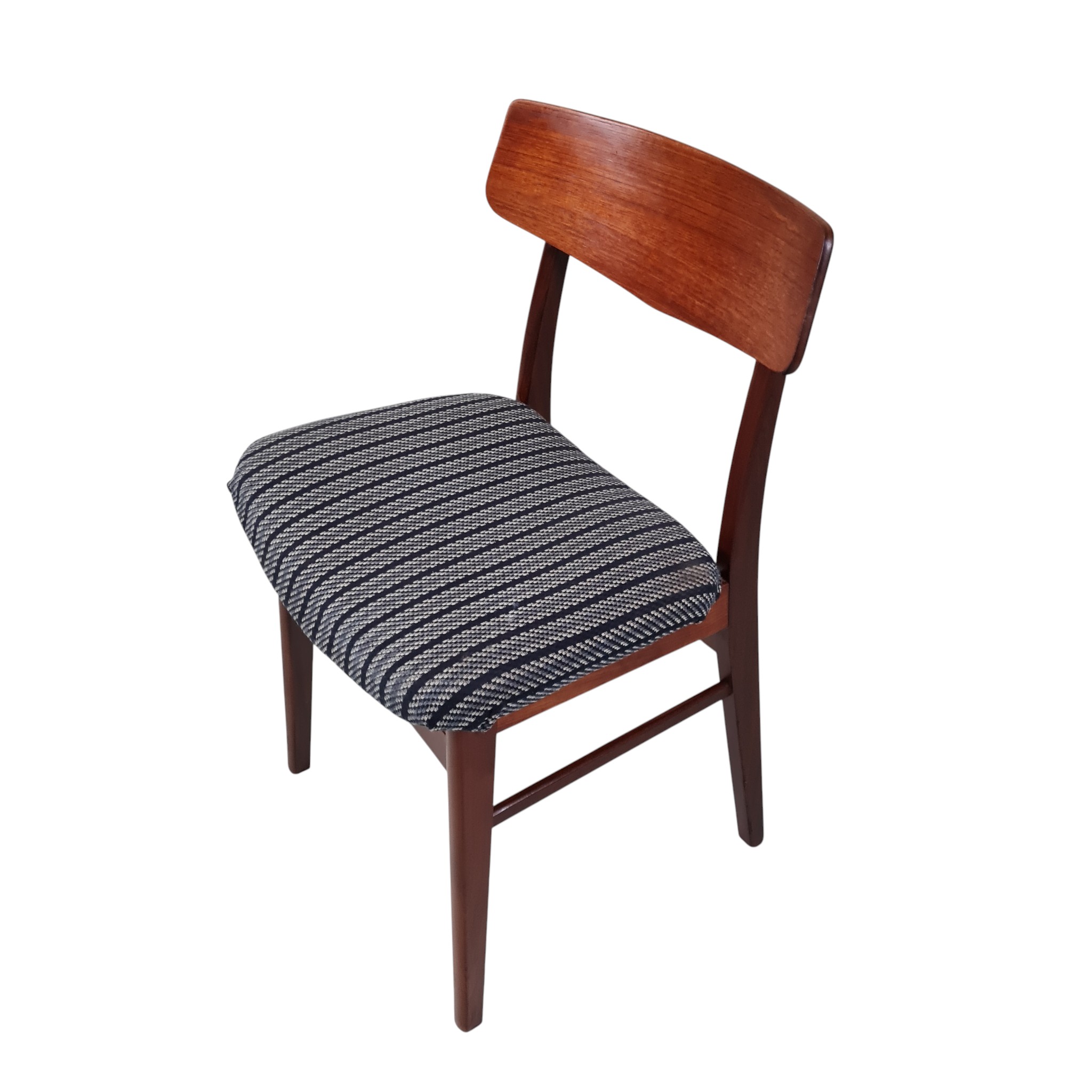 Spisebordsstol | Falsled stole og møbelfabrik | Bejdset bøg og teak polstre sæde